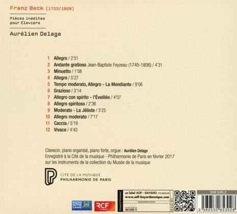 Franz Beck - Unreleased Works For Keyboards - CD Audio - 2