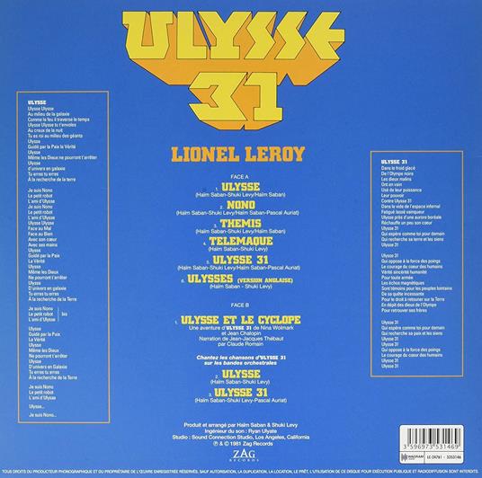 Ulysse 31 (Colonna sonora) - Vinile LP di Lionel Leroy - 2