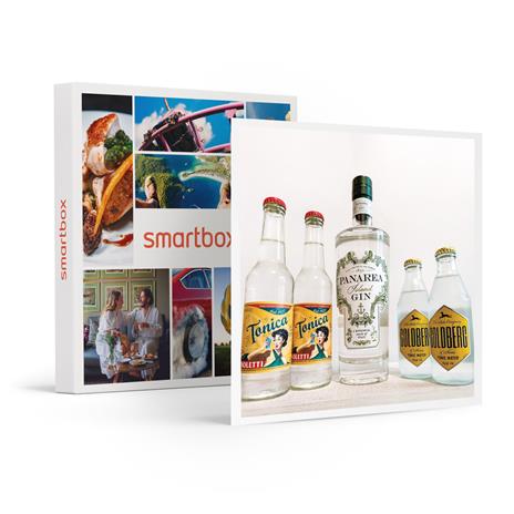 SMARTBOX - Gin Tonic a casa tua: 1 box con 1 Gin a scelta e 4 toniche con dispenser - Cofanetto regalo