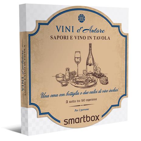 SMARTBOX - Sapori e vino in tavola - Cofanetto regalo - 1 cena con bottiglia o due calici di vino inclusi per 2 persone