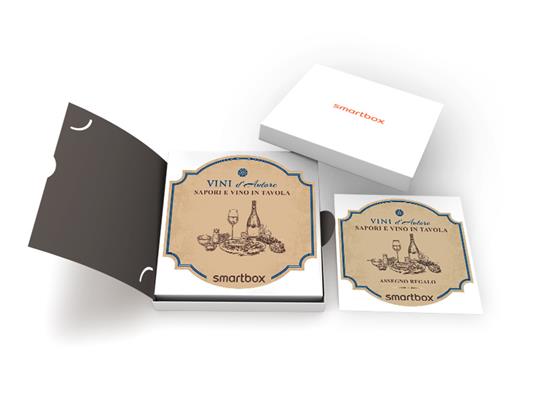 SMARTBOX - Sapori e vino in tavola - Cofanetto regalo - 1 cena con bottiglia o due calici di vino inclusi per 2 persone - 2