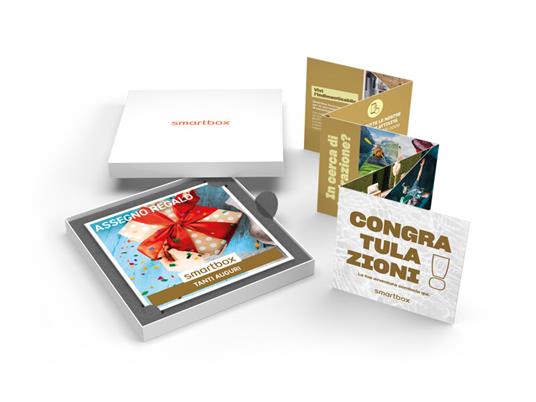 SMARTBOX - Tanti Auguri - Cofanetto regalo - 1 cena o 1 trattamento benessere o 1 attività sportiva per 1 o 2 persone - 2