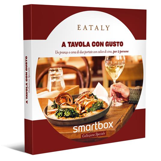 SMARTBOX - A Tavola con gusto - Cofanetto regalo - 1 pranzo o 1 cena di 2 portate con 1 calice di vino e acqua inclusi per 2 persone