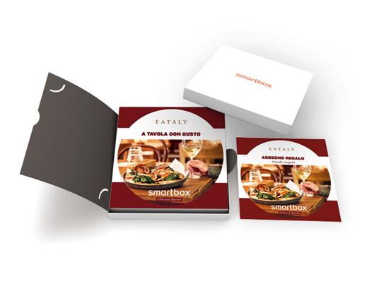 SMARTBOX - A Tavola con gusto - Cofanetto regalo - 1 pranzo o 1 cena di 2 portate con 1 calice di vino e acqua inclusi per 2 persone - 2
