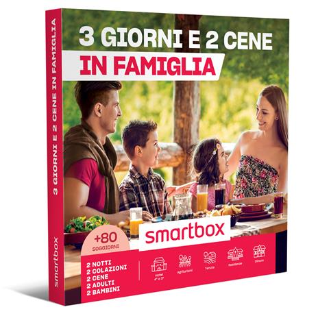 SMARTBOX - 3 giorni e 2 cene in famiglia - Cofanetto regalo - 2 notti con colazione e 2 cene per 2 adulti e 2 bambini