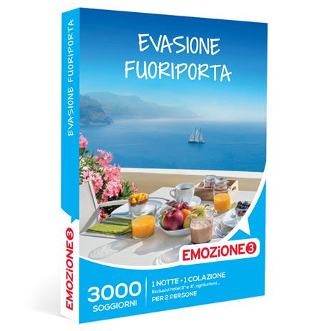 EMOZIONE3 - Evasione fuoriporta - Cofanetto regalo - 1 notte con prima colazione per 2 persone