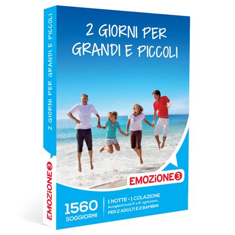 EMOZIONE3 - 2 giorni per grandi e piccoli - Cofanetto regalo - 1 notte con colazione per 2 adulti e 2 bambini