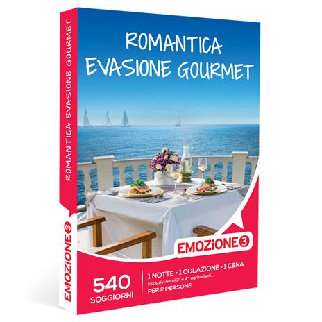 EMOZIONE3 - Romantica evasione gourmet - Cofanetto regalo - 1 notte con prima colazione e 1 cena per 2 persone