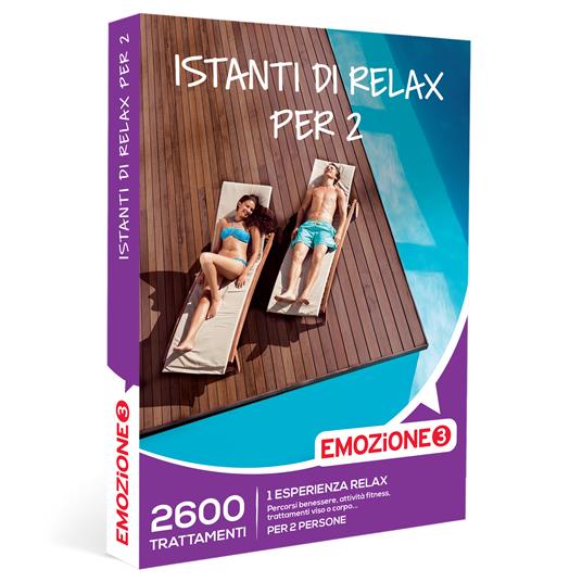 EMOZIONE3 - Istanti di relax per 2 - Cofanetto regalo - 1 esperienza relax a scelta tra percorsi benessere, fitness o tratta