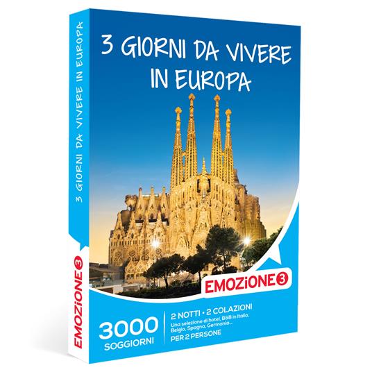 EMOZIONE3 - 3 giorni da vivere in Europa - Cofanetto regalo - 2 notti con prima colazione per 2 persone