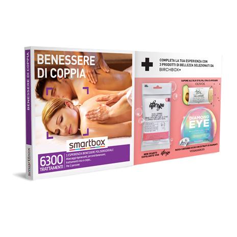 SMARTBOX - Benessere di coppia - Cofanetto regalo - 1 attività benessere per 2 persone + 3 prodotti di bellezza BIRCHBOX gratuiti!