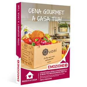 Idee regalo EMOZIONE3 - Cena gourmet a casa tua! - Cofanetto regalo - 1 food box contenente gli ingredienti necessari per 1 cena per 2 Emozione3