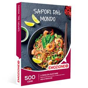 Idee regalo EMOZIONE3 - Sapori dal Mondo - Cofanetto regalo - 1 deliziosa cena tradizionale o esotica per 2 persone Emozione3