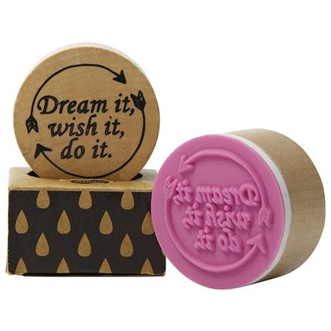 Timbro in legno Pop' Stamp. Dream It, Wish It, Do It