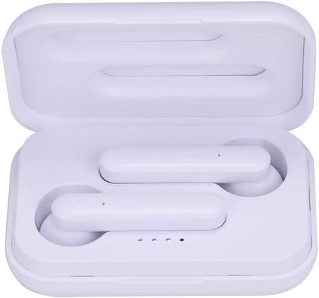 Tekmee Auricolari Wireless Stereo Bar Bianco Bluetooth 5.0 Senza Fili Bassi Potenziati, Custodia a Ricarica Magnetica, Microfoni Integrati, Prova di Sudore, Touch Control per Samsung iPhone Huawei - 2