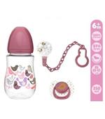 Set Regalo 3 In 1 Con Biberon, Ciuccio E Catenella Rosa  2255