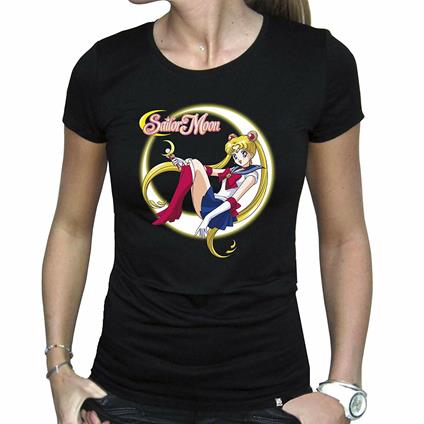 Sailor Moon. Tshirt "Sailor Moon" Woman Ss Black. Basic