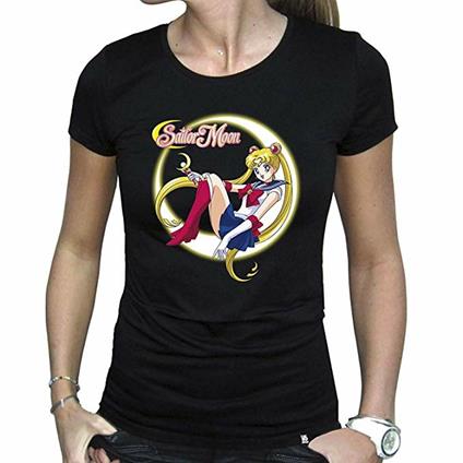 Sailor Moon. Tshirt "Sailor Moon" Woman Ss Black. Basic