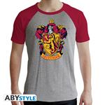 T-Shirt Unisex Tg. L Harry Potter: Gryffindor Grey & Red Premium
