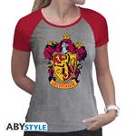 T-Shirt Donna Tg. XL Harry Potter: Gryffindor Grey & Red Premium