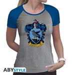 T-Shirt Donna Tg. XL Harry Potter: Ravenclaw Grey & Blue Premium