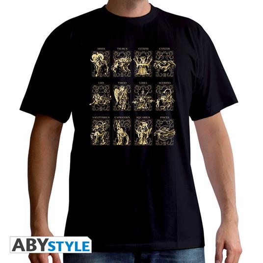 T-Shirt Unisex Tg. XL. Saint Seiya: 12 Golden Saints Black