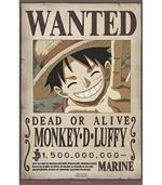 One Piece - Luffy Rufy Rubber - Wanted - Poster - Wallpaper - Abystyle - Ufficiale - 91,5 X 61 Cm - Carta Laminata 170 Gr