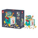 Janod - Carrellino degli Attrezzi Robot Brico''Kids con Accessori