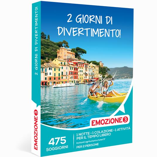 EMOZIONE3 - 2 giorni di divertimento! - Cofanetto regalo - 1 notte con colazione e 1 attività di svago per 2 persone - 2