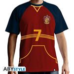 Harry Potter. T-shirt Quidditch Jersey Man Ss Red. Premium Extra Large