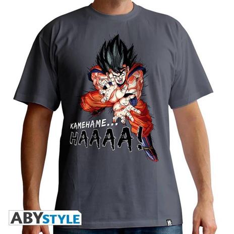 Dragon Ball. T-shirt Dbz/ Kamehameha Man Ss Dark Grey. Basic Extra Large
