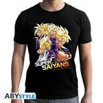 T-Shirt Unisex Tg. L Dragon Ball: Dbz/ Saiyans Black New Fit