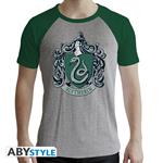 T-Shirt Unisex Tg. L Harry Potter: Slytherin Grey & Green Premium