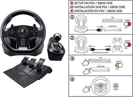 SUBSONIC Superdrive - Volante Gs850-X con Cambio Manuale, 3 Pedali, Paddle Shifters per Xbox Serie X/S, PS4, Xbox One, (Programmabile Per Tutti I Giochi - 6