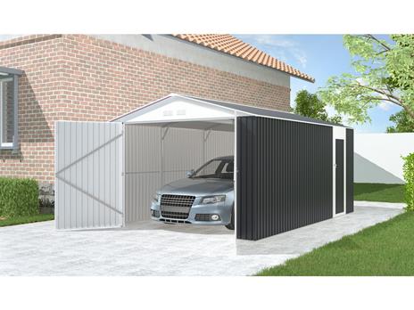 Garage in metallo "Houston" 15,36 mq - Antracite - 2