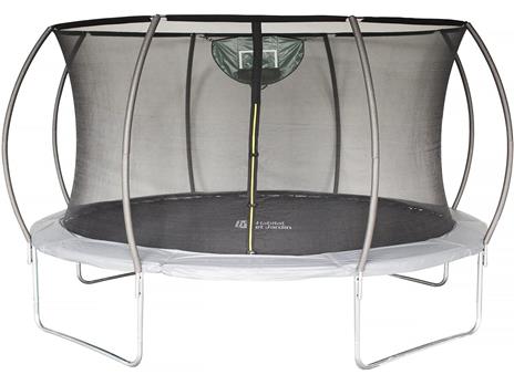 Trampolino con rete interna e canestro "jumper" Ø4,25 m - Grigio
