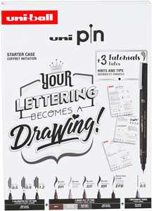 Cartoleria Uni pin starter kit lettering Osama