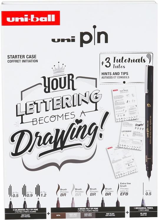 Uni pin starter kit lettering