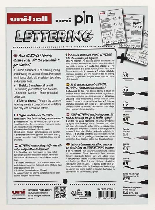 Uni pin starter kit lettering - 2