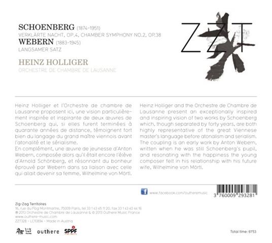 Musica orchestrale - CD Audio di Arnold Schönberg,Anton Webern,Heinz Holliger,Orchestra da camera di Losanna - 2