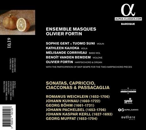 Opus 1, 1695 - CD Audio di Olivier Fortin,Romanus Weichlein,Ensemble Masques - 2