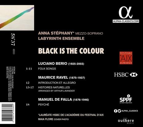 Black Is the Colour - CD Audio di Luciano Berio,Maurice Ravel,Manuel De Falla,Anna Stéphany,Labyrinth Ensemble - 2