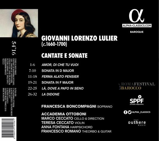 Cantate e sonate - CD Audio di Giovanni Lorenzo Lulier - 2