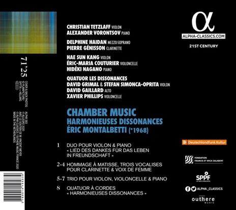 Musica da camera. Harmonieuses Dissonances - CD Audio di Eric Montalbetti - 3
