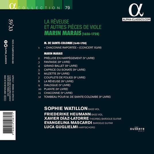 La Reveuse et autres pieces de viole - CD Audio di Marin Marais,Sophie Watillon - 2