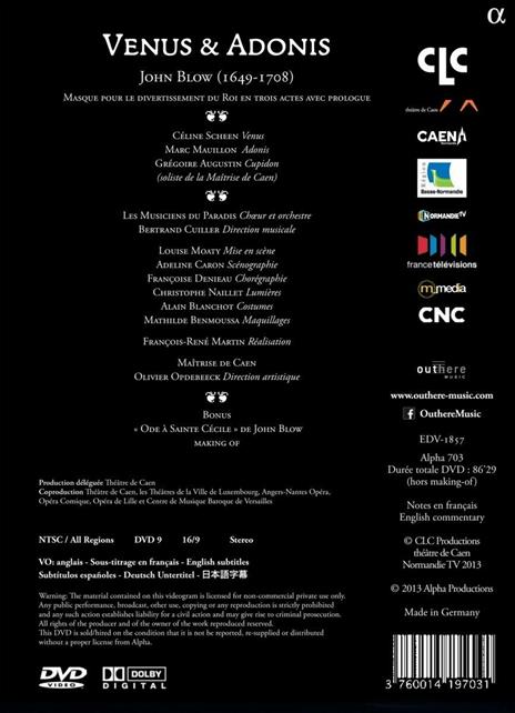 John Blow. Venus & Adonis (DVD) - DVD di John Blow,Bertrand Cuiller,Céline Scheen,Marc Mauillon - 2