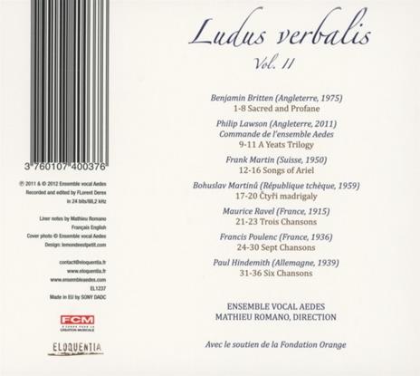 Ludus Verbalis, vol.2 (Digipack) - CD Audio - 2
