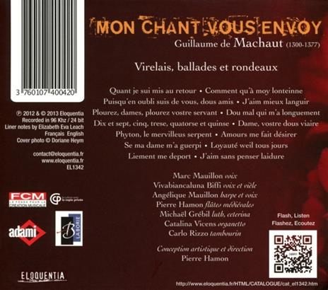 Mon chant vous envoy - CD Audio di Guillaume de Machaut - 2