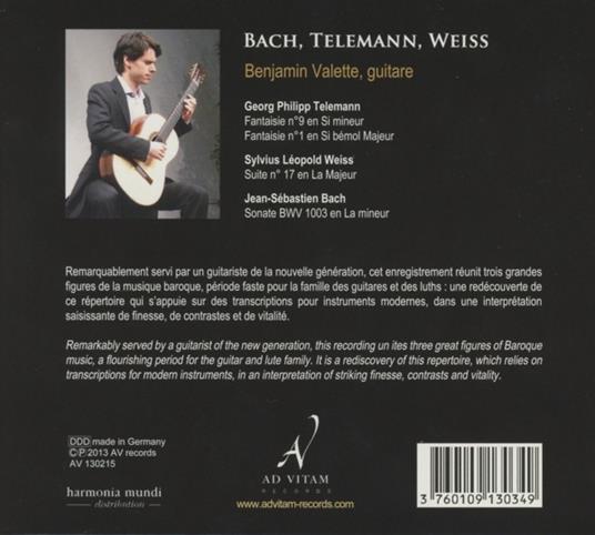 Musica per chitarra - CD Audio di Johann Sebastian Bach,Georg Philipp Telemann,Sylvius Leopold Weiss - 2