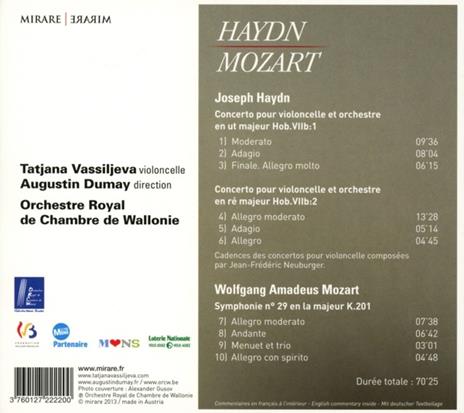 Concerti per violoncello n.1, n.2 / Sinfonia n.29 - CD Audio di Franz Joseph Haydn,Wolfgang Amadeus Mozart - 2